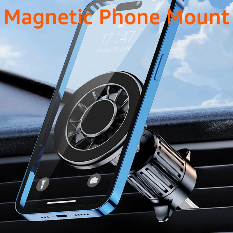 Magnetic car phone mount strong hold for dashboard and airvent.