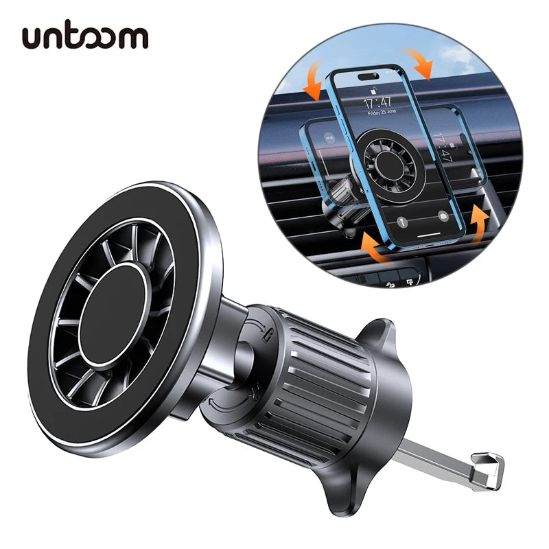 Magnetic car phone mount strong hold for dashboard and airvent.