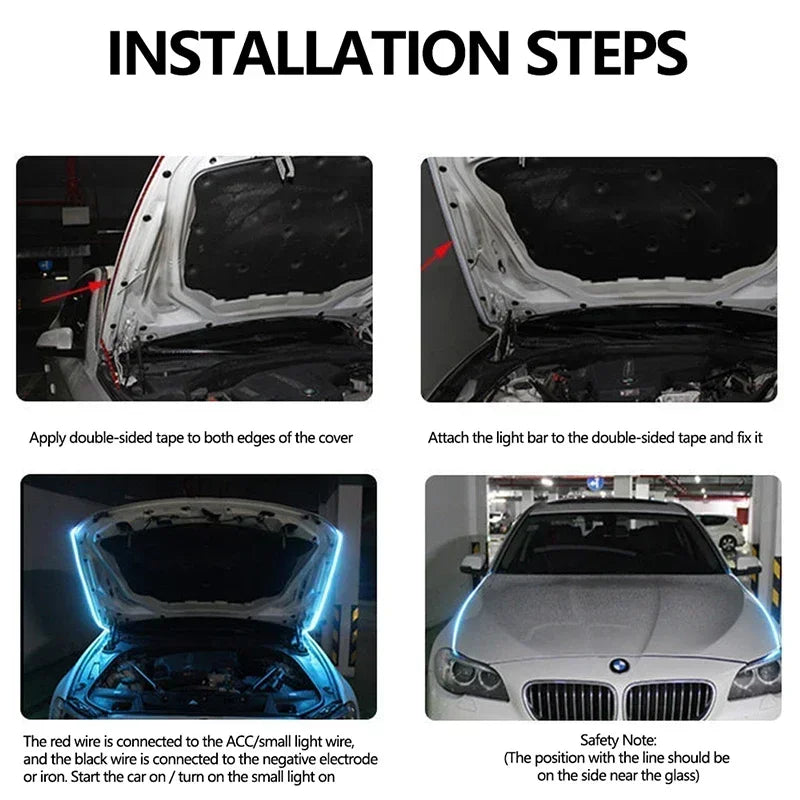 LED car light strips for interior or exterior accent lighting.