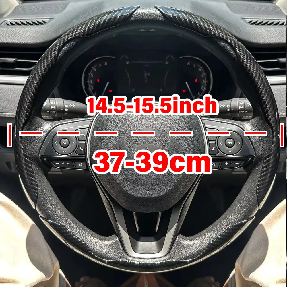 Carbon fiber silicone steering wheel cover 3 piece set.