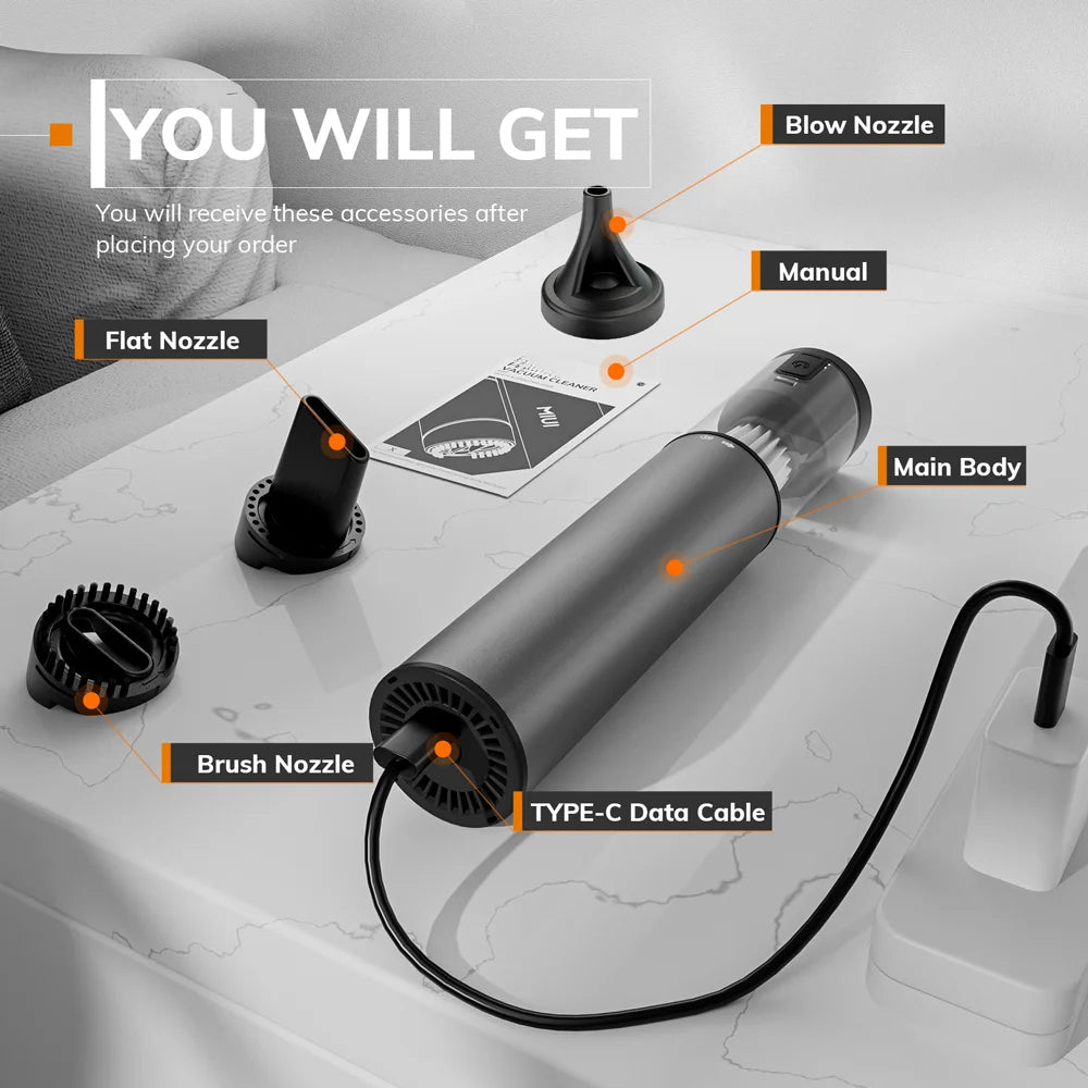 Cordless car vacuum cleaner portable rechargeable vacuum cleaner.